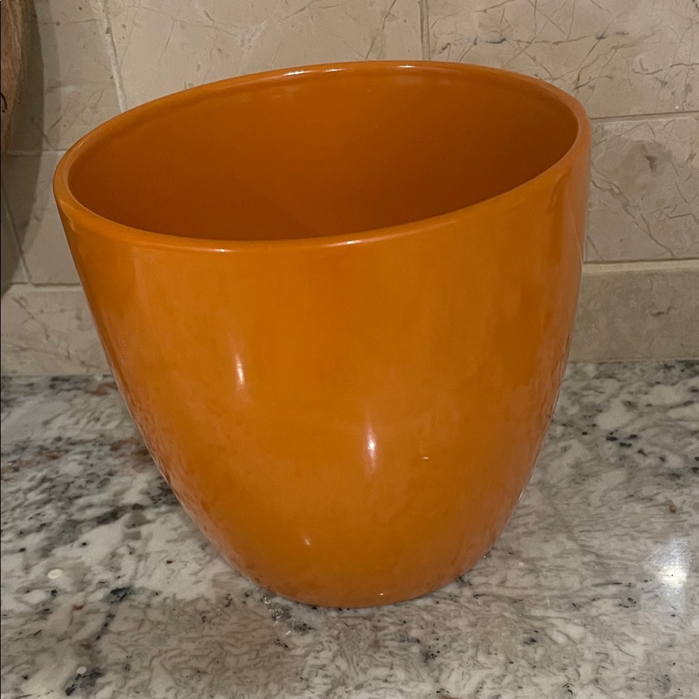 Orange Ceramic Planter